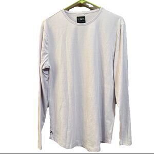 Cuts Clothing Men's Long Sleeve Curve Hem Crew NeckSignature Fit Tee- M